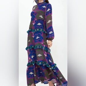 Oliphant mock neck maxi dress Sz M